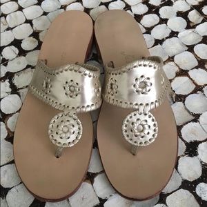Jack Rogers metallic gold sandals